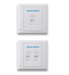 TL-FPS1 TECHLOGIKS- Single Faceplate with Shutter Type-WT